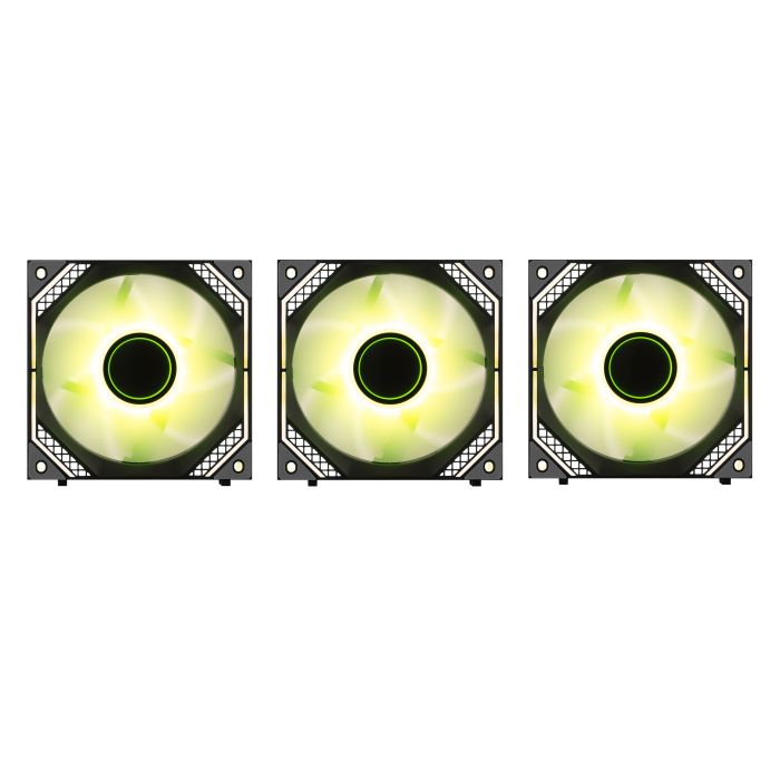 Корпусные вентиляторы 2E GAMING Air Cool Magic Mirror ACF120MB-ARGB, 3x120мм, 2000rpm, 4pin PWM +5VARGB, 20.5dBa, чёрный