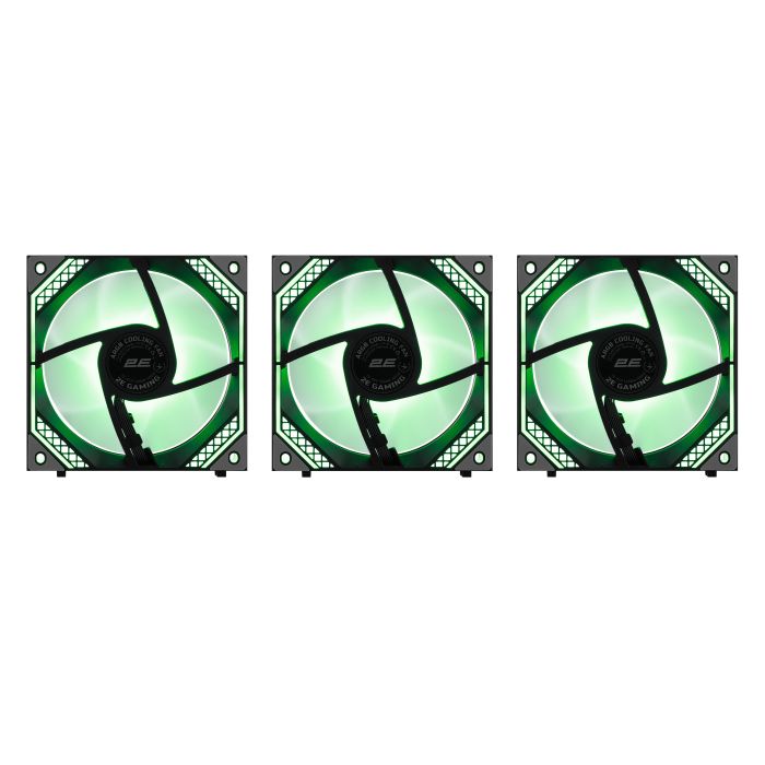 Корпусные вентиляторы 2E GAMING Air Cool Magic Mirror ACF120MB-ARGB, 3x120мм, 2000rpm, 4pin PWM +5VARGB, 20.5dBa, чёрный