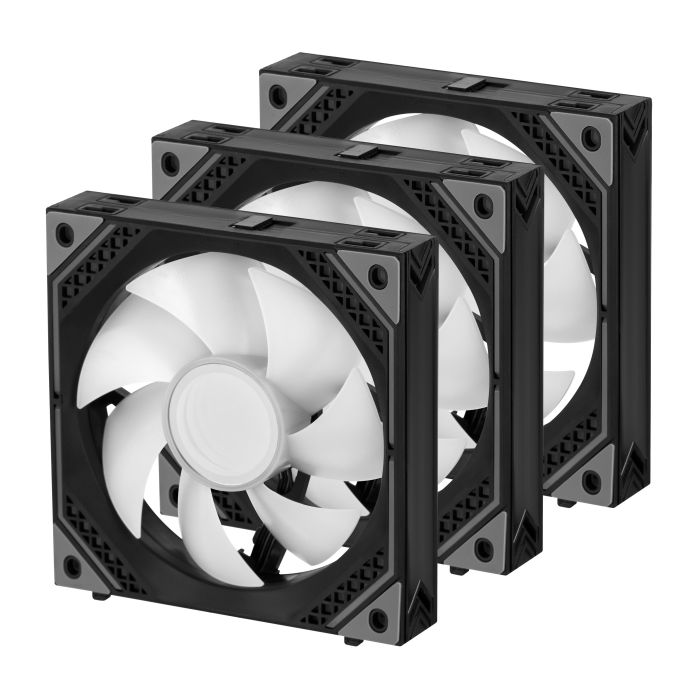 Корпусные вентиляторы 2E GAMING Air Cool Magic Mirror ACF120MB-ARGB, 3x120мм, 2000rpm, 4pin PWM +5VARGB, 20.5dBa, чёрный