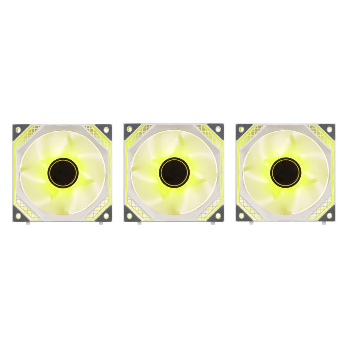 2E GAMING Case Fans Air Cool Magic Mirror ACF120MW-ARGB, 3x120мм, 2000rpm, 4pin PWM +5VARGB, 20.5dBa, white