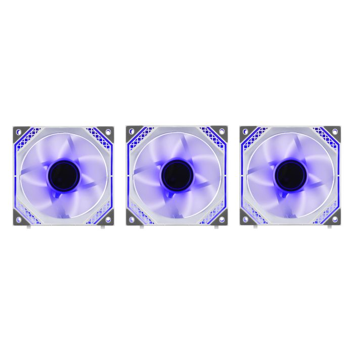 2E GAMING Case Fans Air Cool Magic Mirror ACF120MW-ARGB, 3x120мм, 2000rpm, 4pin PWM +5VARGB, 20.5dBa, white