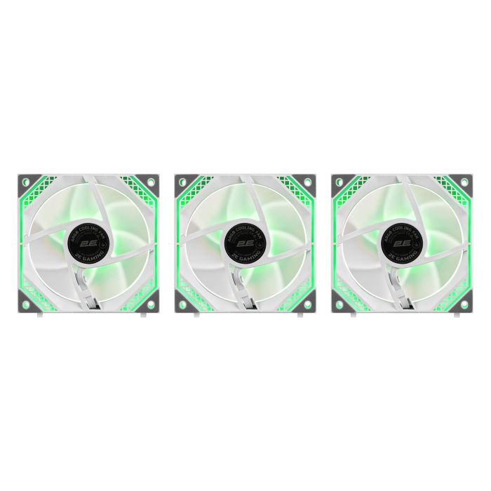 2E GAMING Case Fans Air Cool Magic Mirror ACF120MW-ARGB, 3x120мм, 2000rpm, 4pin PWM +5VARGB, 20.5dBa, white