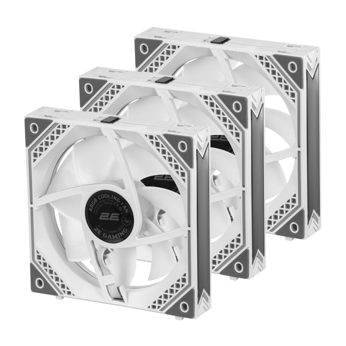 2E GAMING Case Fans Air Cool Magic Mirror ACF120MW-ARGB, 3x120мм, 2000rpm, 4pin PWM +5VARGB, 20.5dBa, white