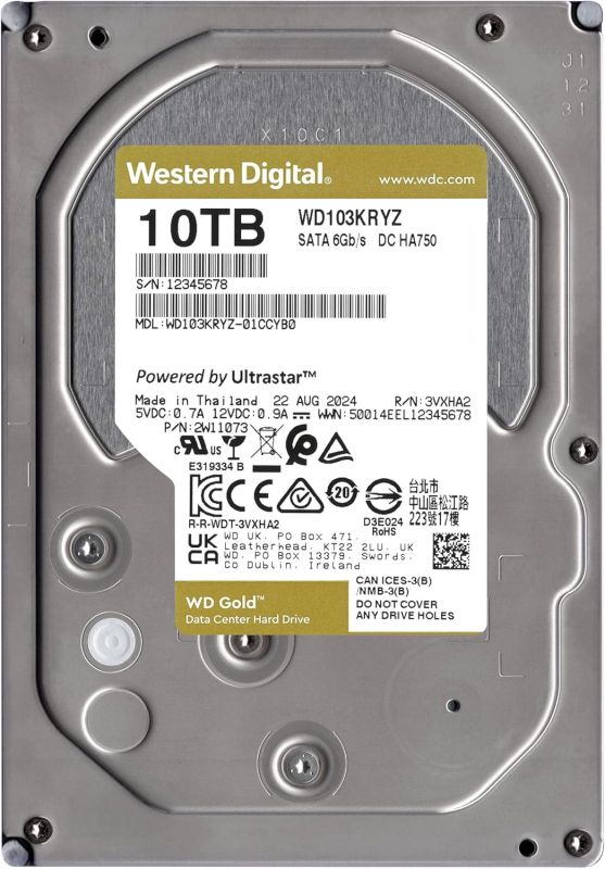 Жесткий диск WD 10TB 3.5" 7200 256MB SATA Gold