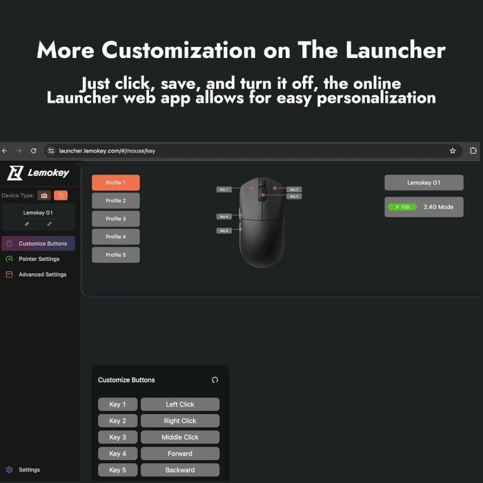 Миша Lemokey G1 USB-A/USB-C/WL/BT, 8K, білий