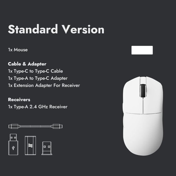 Миша Lemokey G1 USB-A/USB-C/WL/BT, 8K, білий