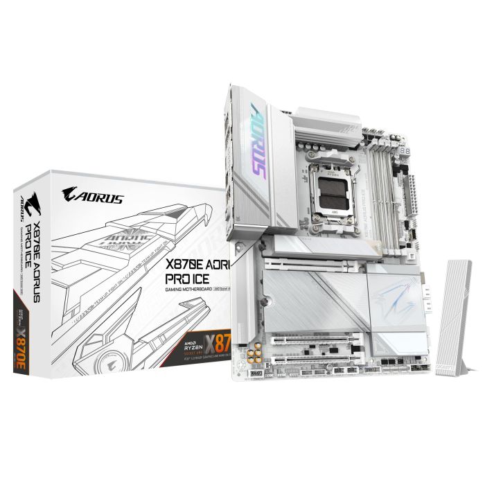 Материнська плата GIGABYTE X870E AORUS PRO ICE sAM5 X870 4xDDR5 M.2 HDMI Wi-Fi BT ATX