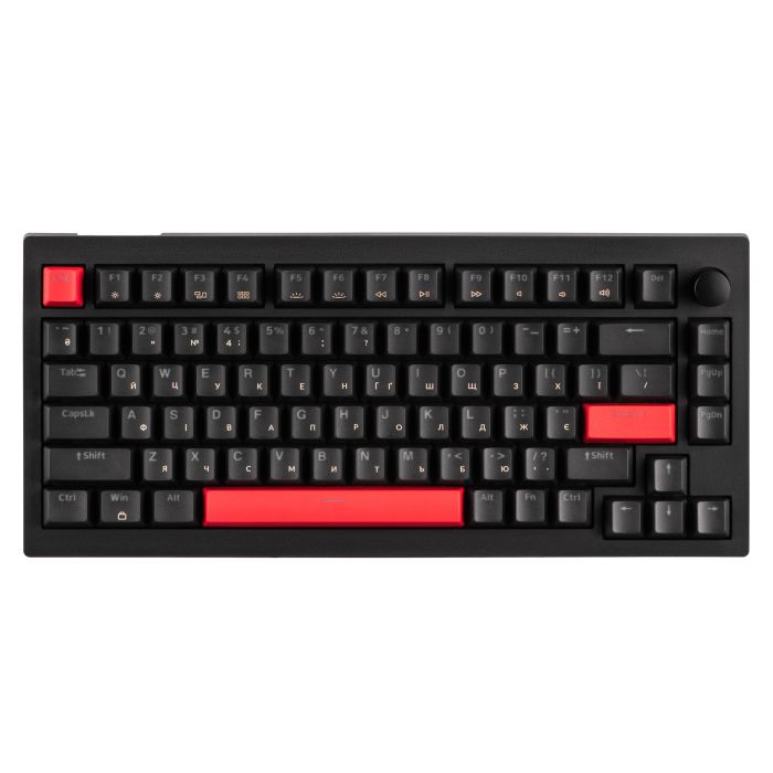Mechanical keyboard Lemokey  X4 84Key, Keychron Brown, USB-A, QMK/VIA, EN/UKR, Red led, чорний