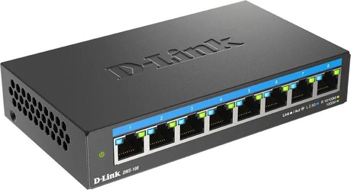 Коммутатор   8x2.5GE, Неуправлямый D-Link DMS-108