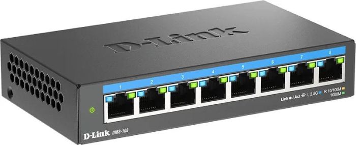 Коммутатор   8x2.5GE, Неуправлямый D-Link DMS-108