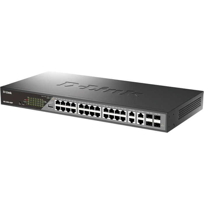 Комутатор   24xGE PoE, 4xSFP/GE, 370W, Некерований D-Link DSS-200G-28MP