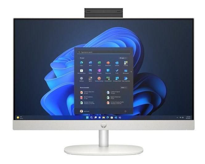 Комп'ютер персональний моноблок HP 245-G10 23.8" FHD IPS AG, AMD R5-7520U, 16GB, F512GB, UMA, WiFi, кл+м, 3р, DOS, білий
