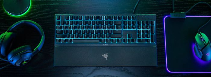Клавіатура мембранна Razer Ornata V3 X 104key, USB-A, EN/UK, RGB, чорний