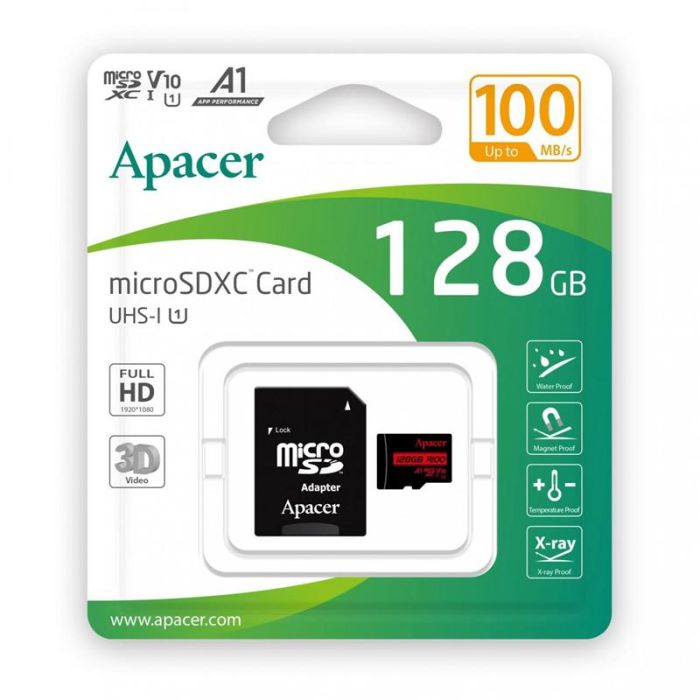 Apacer microSD 128GB C10 UHS-I R100MB/s + SD