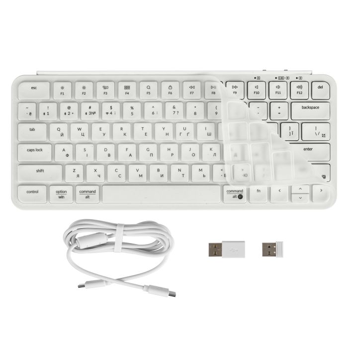 Клавіатура мембрана Keychron B1 Pro, USB/WL/BT, ivory white