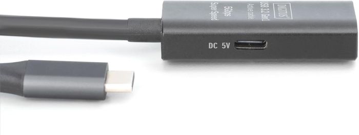 Удлинитель DIGITUS USB 3.2 Gen1 Active Cable 5G, C/M-A/F, 10м, черный