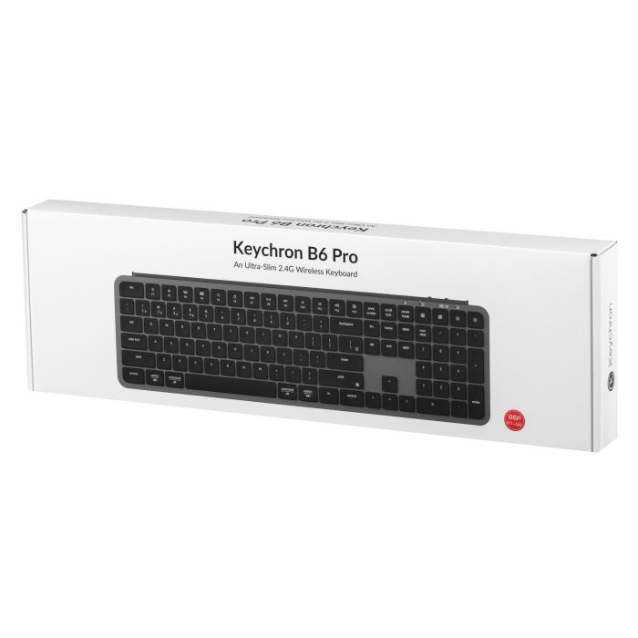 Клавиатура мембраная Keychron B6 Pro, USB/WL/BT, space gray