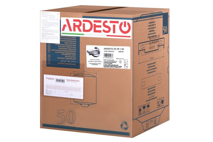 Водонагреватель электр. ARDESTO NEU NTS 50 V 1.5K EU2 круглый, 50л, 1,5кВт, мех. упр-ние, C, Италия, белый