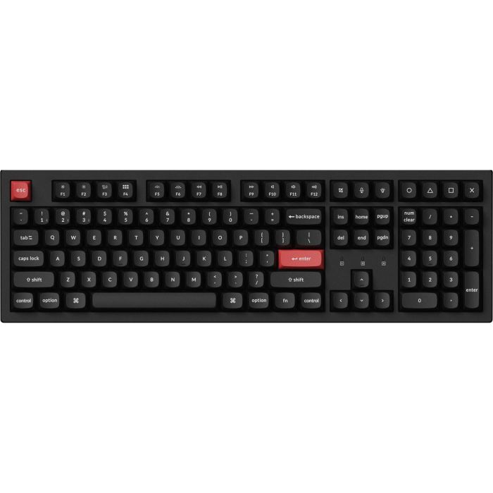 Mechanical keyboard Keychron K10 PRO 100Key, K pro Red, WL/BT/USB-A, QMK, EN/UKR, White Led, black