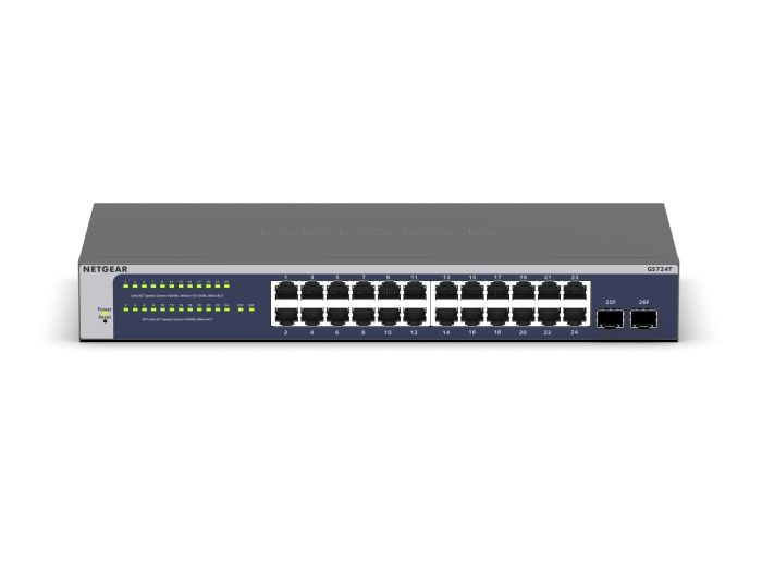 Комутатор NETGEAR GS724T 24xGE, 2xSFP, Керований L2