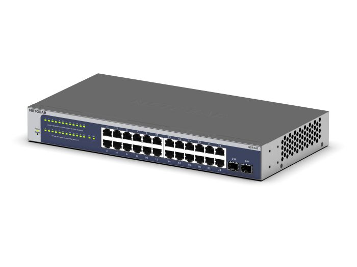 Комутатор NETGEAR GS724T 24xGE, 2xSFP, Керований L2