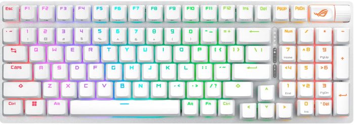 Клавиатура механическая ASUS ROG Strix Scope II, 96key, NX Snow, USB-A/WL/BT, EN, RGB, белый