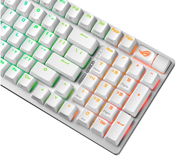Клавиатура механическая ASUS ROG Strix Scope II, 96key, NX Snow, USB-A/WL/BT, EN, RGB, белый