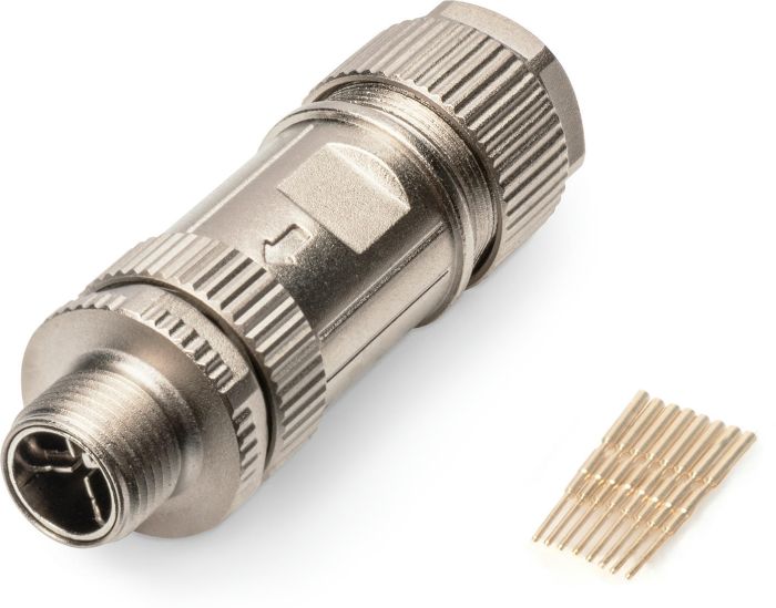 Конектор DIGITUS CАТ 6A M12 M, X-coded, STP, IP67