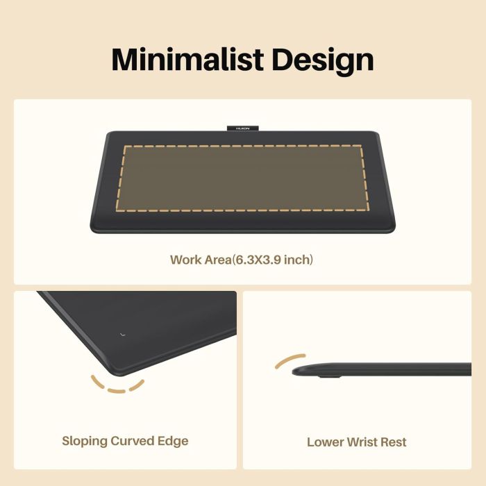 Графический планшет Huion 6.3"x3,9" Inspiroy Frego S, BT, USB-C, черный