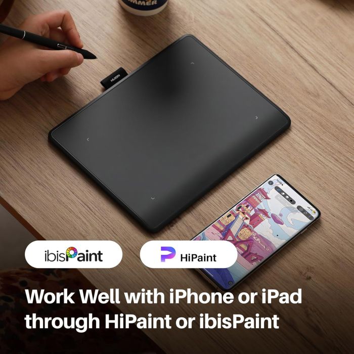 Графический планшет Huion 6.3"x3,9" Inspiroy Frego S, BT, USB-C, черный