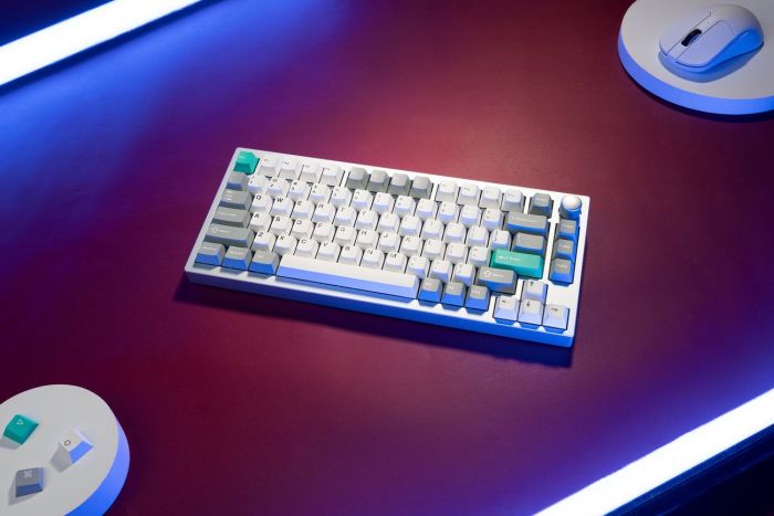 Mechanical keyboard Lemokey  P1 Pro 84Key, Keychron Super Brown, WL/BT/USB-A, QMK/VIA, Hot-Swap, EN/UKR, RGB,  Knob, Space Silver