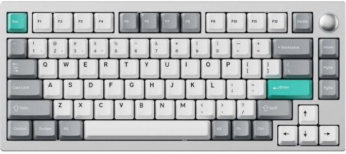 Mechanical keyboard Lemokey  P1 Pro 84Key, Keychron Super Brown, WL/BT/USB-A, QMK/VIA, Hot-Swap, EN/UKR, RGB,  Knob, Space Silver