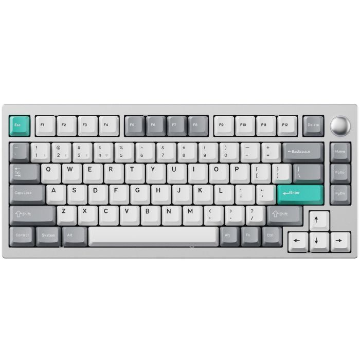 Клавиатура механическая Lemokey  P1 Pro 84Key, Keychron Super Red, WL/BT/USB-A, QMK/VIA, Hot-Swap, EN/UKR, RGB,  Knob, Space Silver