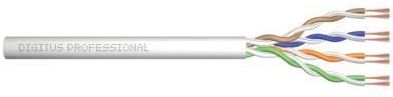 Кабель "витая пара" DIGITUS САТ 5e U-UTP, патч-кордовый, 100м, AWG 26/7, серый