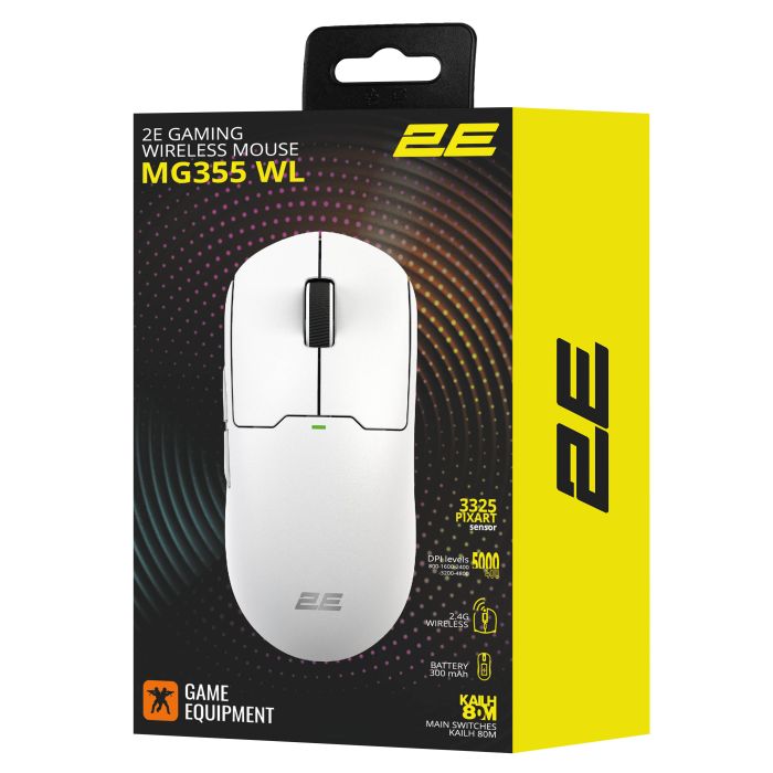 Миша 2E GAMING MG355 WL, USB-A/WL, білий