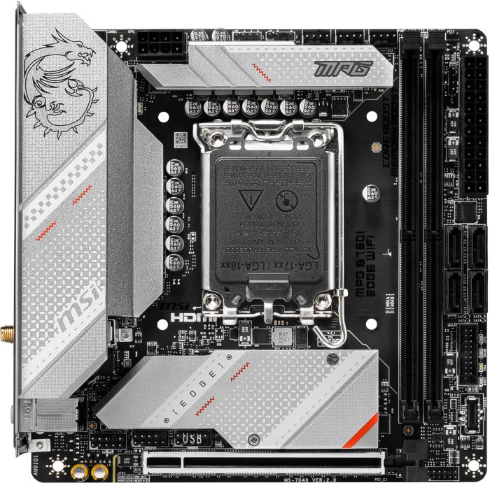 Материнcька плата MSI MPG B760I EDGE WIFI s1700 B760 2xDDR5 M.2 HDMI DP WiFi BT mITX