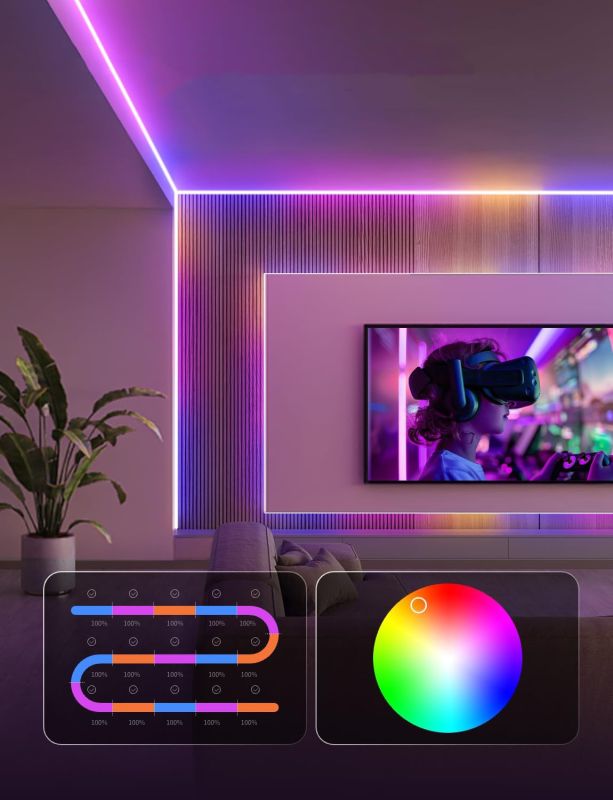 Стрічка світлодіодна розумна Govee H61E5 COB Strip Light Pro, 3м, RGBIC+W, WI-FI/Bluetooth, білий