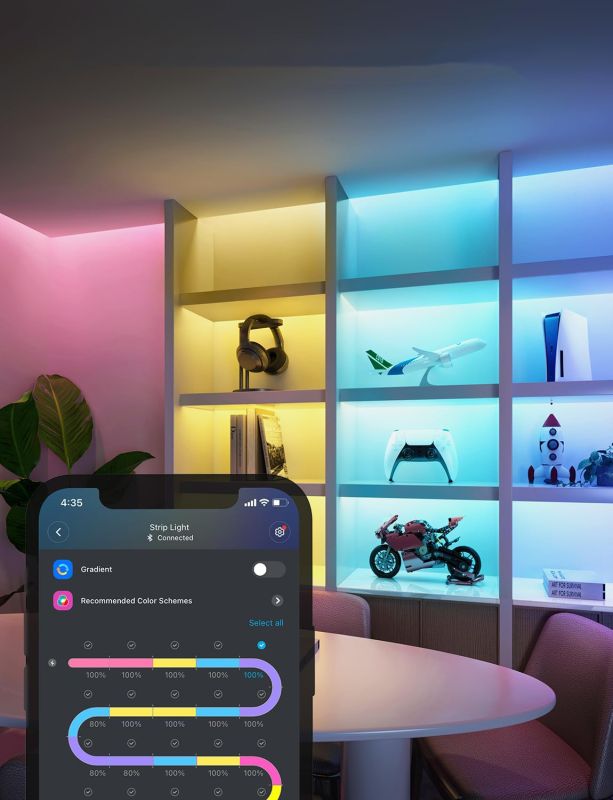 Лента светодиодная умная Govee H61F5 Strip Light 2 Pro, 5м, RGBWWIC, WI-FI/Bluetooth, білий