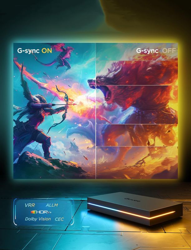 Набор адаптивной подсветки Govee H8604 Govee AI Sync Box Kit 2 TV BackLight 55-65', RGBWIC, WI-FI/Bluetooth, чорний