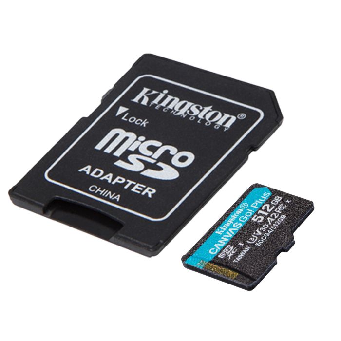 Карта памяти Kingston microSD  512GB C10 UHS-I U3 A2 V30 R200/W160MB/s + SD