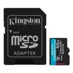 Карта памяти Kingston microSD  512GB C10 UHS-I U3 A2 V30 R200/W160MB/s + SD