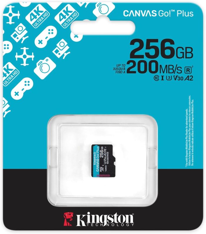 Kingston microSD  256GB C10 UHS-I U3 A2 V30 R200/W160MB/s
