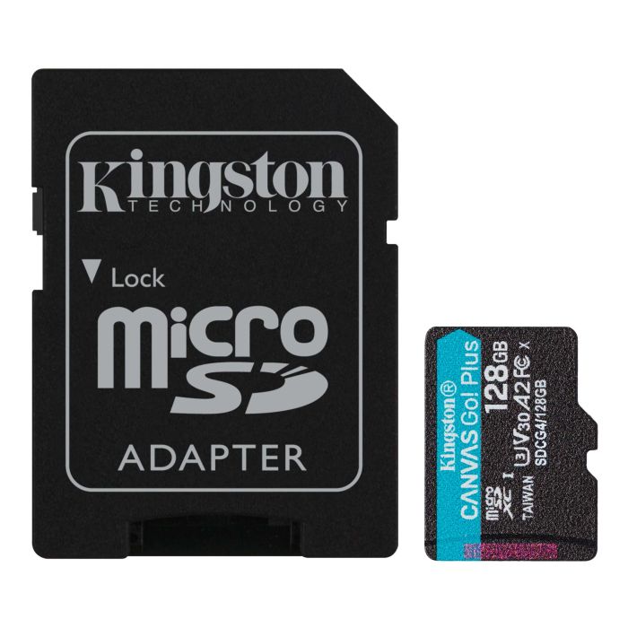 Карта памяти Kingston microSD  128GB C10 UHS-I U3 A2 V30 R200MB/s + SD