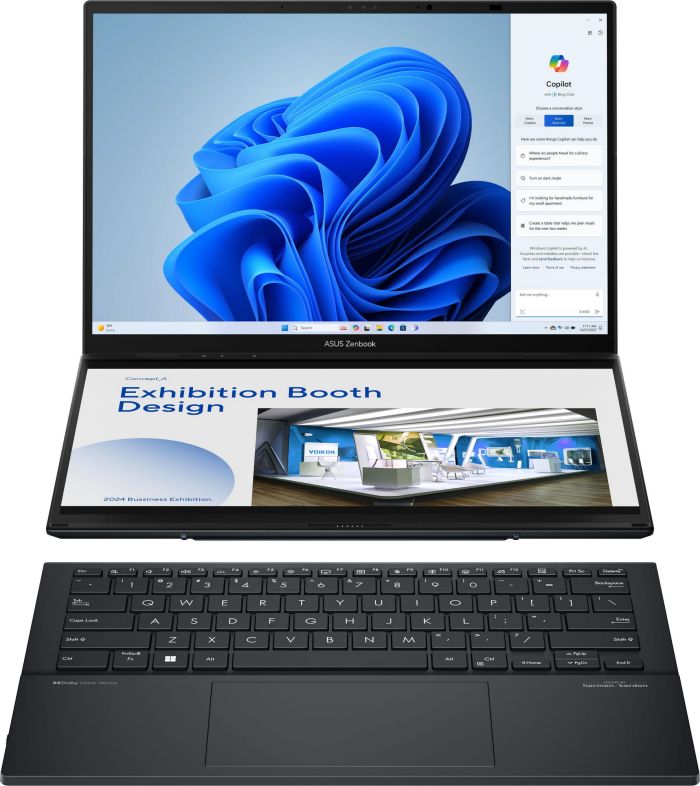Ноутбук ASUS Zenbook DUO UX8406CA-QL214X 14" FHD OLED, Intel Ultra 7 255H, 32GB, F2TB, UMA, Win11P, Серый