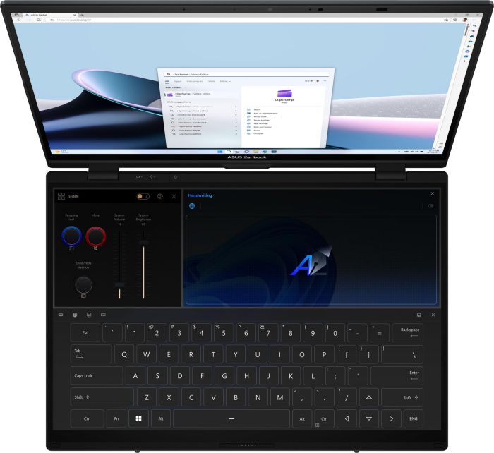 ASUS Notebook Zenbook DUO UX8406CA-QL049W 14" FHD OLED, Intel Ultra 7 255H, 32GB, F1TB, UMA, Win11, Grey