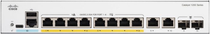 Комутатор Cisco Catalyst 1200 8xGE, Ext PS, 2x1G Combo