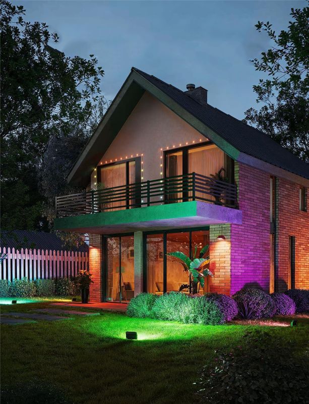 Набір настінних світильників Govee H8057 Outdoor FLood Lights, 4шт, RGBICWW, WI-FI/Bluetooth, чорний