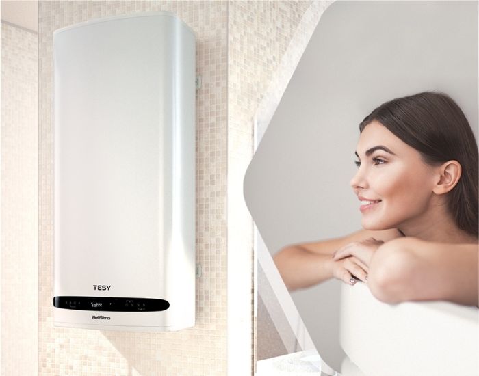 Водонагрівач електр. TESY Bellislimo Cloud плаский GCR 502722 E31 ECW Wi-Fi, 50л, 2,2кВт, ун. монтаж, електр. кер-ння, B, білий