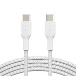 Кабель USB-C > USB-C заряджання/синхронізації Belkin 1м, 60Вт, Type-C, плетений, білий