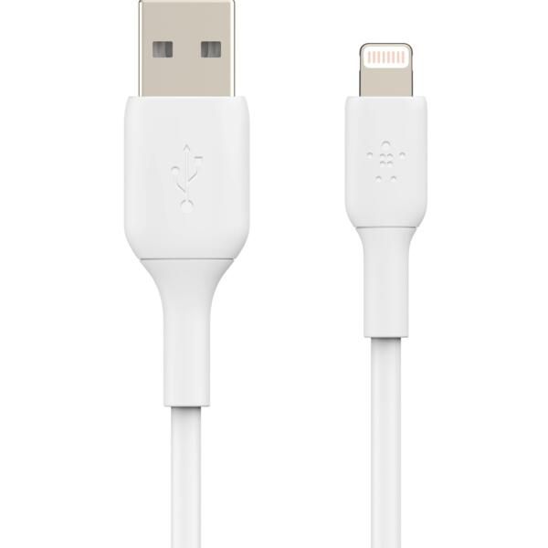 Кабель USB-A > Lightning заряджання/синхронізації Belkin 1м, 12Вт, PVC, білий